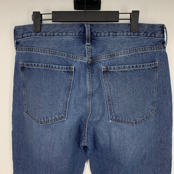 Old Navy Jeans Slouchy Taper Blue Mid Rise Button Fly 100% Cotton - Picture 6 of 9